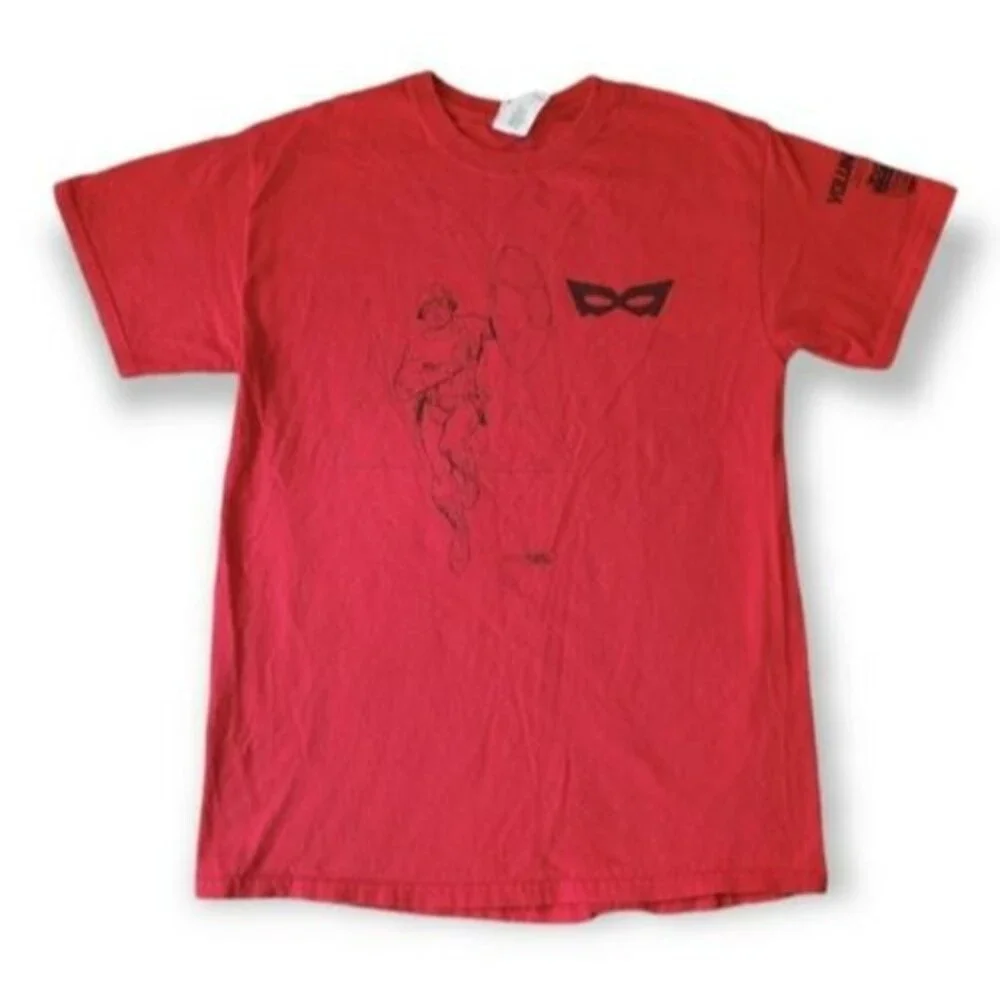 Denver Colorado Comic Con Shirt 2018 Men Medium Gildan Red Volunteer TEE